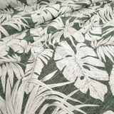 Tessuto Arredo Jacquard H 140 cm - FOGLIE FONDO VERDE