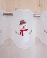 Tenda a vetro ricamata - PUPAZZO DI NEVE