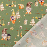 Cotone Natale H 145 cm - GNOMI SOTTO LE STELLE/VERDE