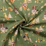 Cotone Natale H 145 cm - GNOMI SOTTO LE STELLE/VERDE