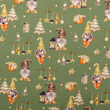 Cotone Natale H 145 cm - GNOMI SOTTO LE STELLE/VERDE