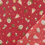 Cotone Natale H 145 cm - CASETTA D'INVERNO/ROSSO