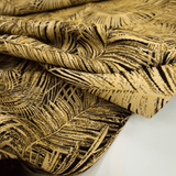 Tessuto Arredo Jacquard H 140 cm - FOLIAGE DORATO LUREX/NERO
