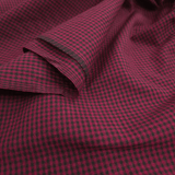 Tessuto Cotone H 110 cm - MINI QUADRETTO BORDEAUX/NERO