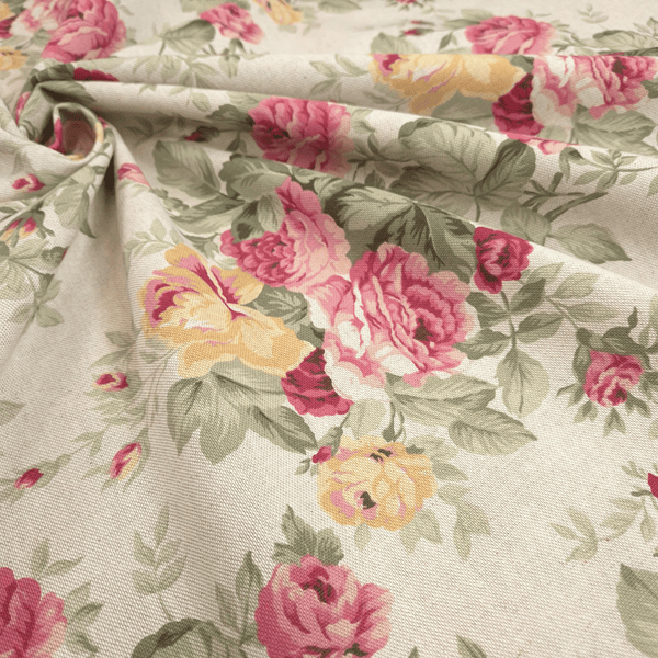 Rohbaumwolle H 280 cm - ROSA BLUMEN