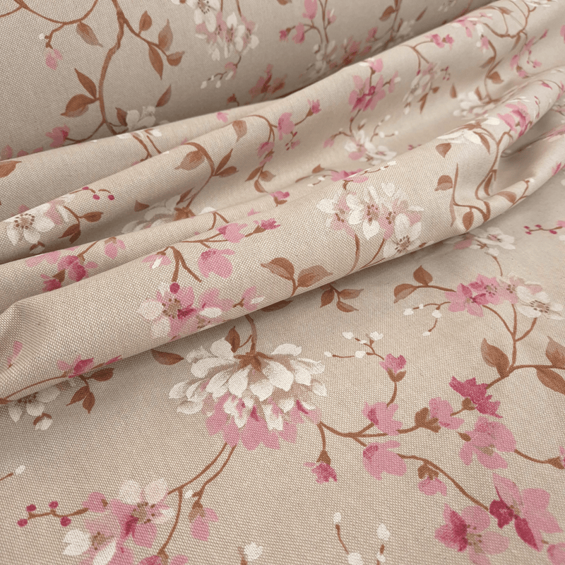 Rohbaumwolle H 280 cm - ROSA BLUMEN