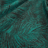 Tessuto Arredo Jacquard H 140 cm - FOLIAGE VERDE PETROLIO/NERO