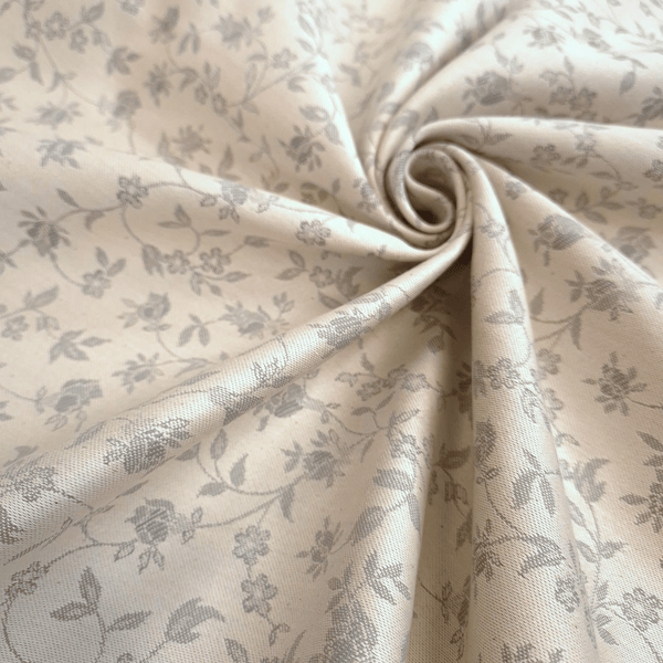 Tovagliato Fiandra di  Cotone H 180 cm - FIORELLINI ACCIAIO