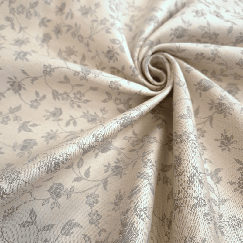 Tovagliato Fiandra di  Cotone H 180 cm - FIORELLINI ACCIAIO
