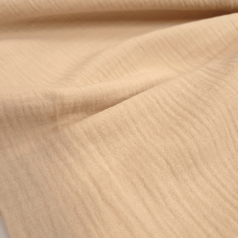 Mussola di Cotone Doppia Garza H 140 cm - BEIGE