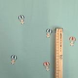 Jersey di Cotone H 150 cm - ORSETTI IN MONGOLFIERA/ACQUA MARINA