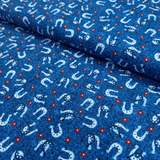 Cotone Americano H 110 cm - FERRO DI CAVALLO/BLU