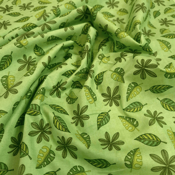 Cotone Americano H 110 cm - FOGLIE/VERDE