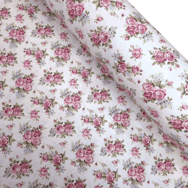 Cotone Fondo Panama H 280 cm - ROSELLINE/BIANCO