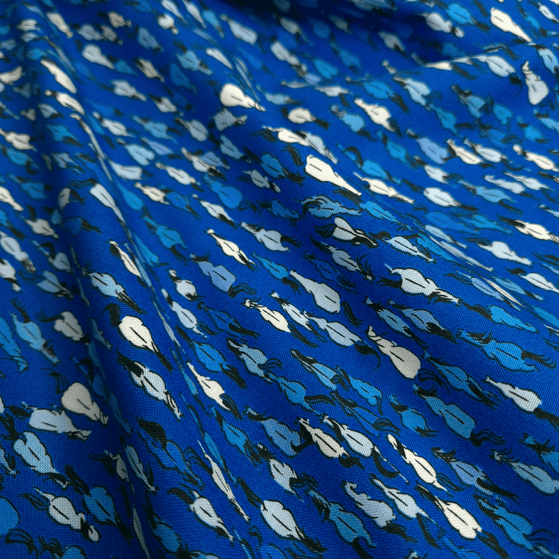 Cotone Americano H 110 cm - CAVALLI/BLU