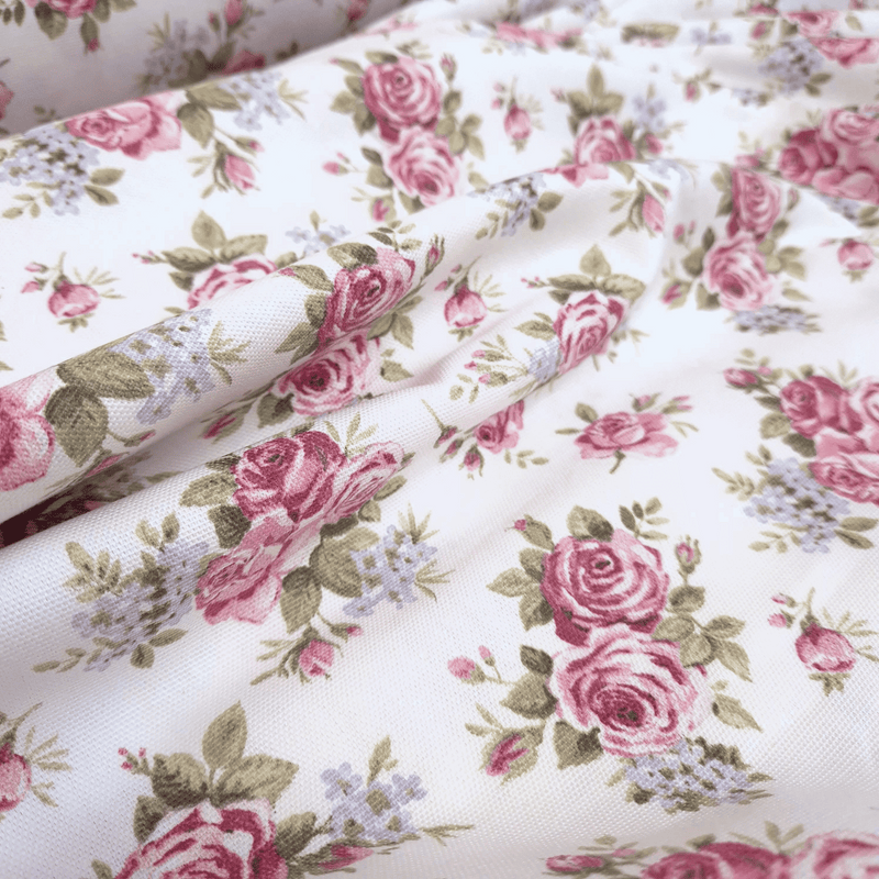 Cotone Fondo Panama H 280 cm - ROSELLINE/BIANCO