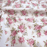 Cotone Fondo Panama H 280 cm - ROSELLINE/BIANCO