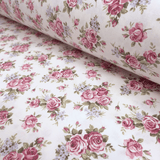 Cotone Fondo Panama H 280 cm - ROSELLINE/BIANCO