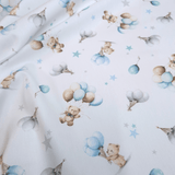 Piqué de coton impression numérique H 150 cm - CIEL/BLEU CLAIR