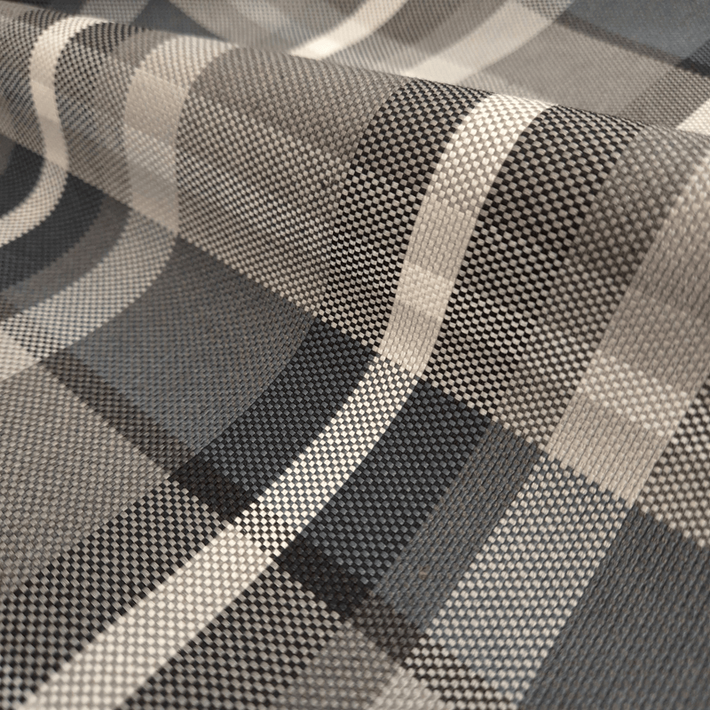 Tessuto Arredo M. Cotone H 280 cm - QUADRO NERO/GRIGIO