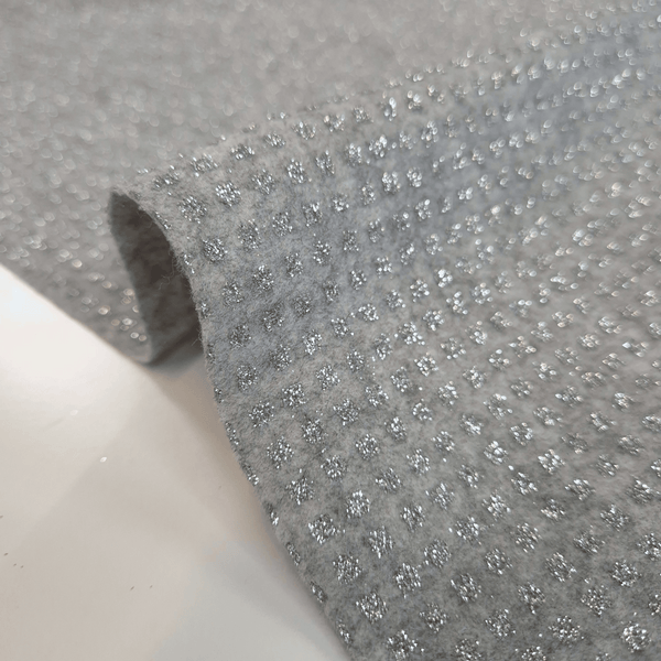 Pannolenci H 155 cm - GRIGIO MELANGE QUADRETTI GLITTER ARGENTO