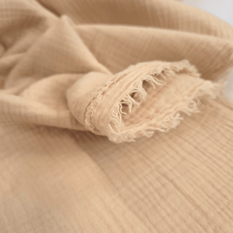 Mussola di Cotone Doppia Garza H 140 cm - BEIGE