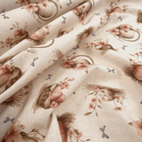 Cotone Fondo Panama Digital H 140 cm - PASQUA FIORITA/FIOCCHETTI BLU