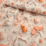 Tissu Coton Digital H 150 cm - SWEET ELEPHANTS/BEIGE