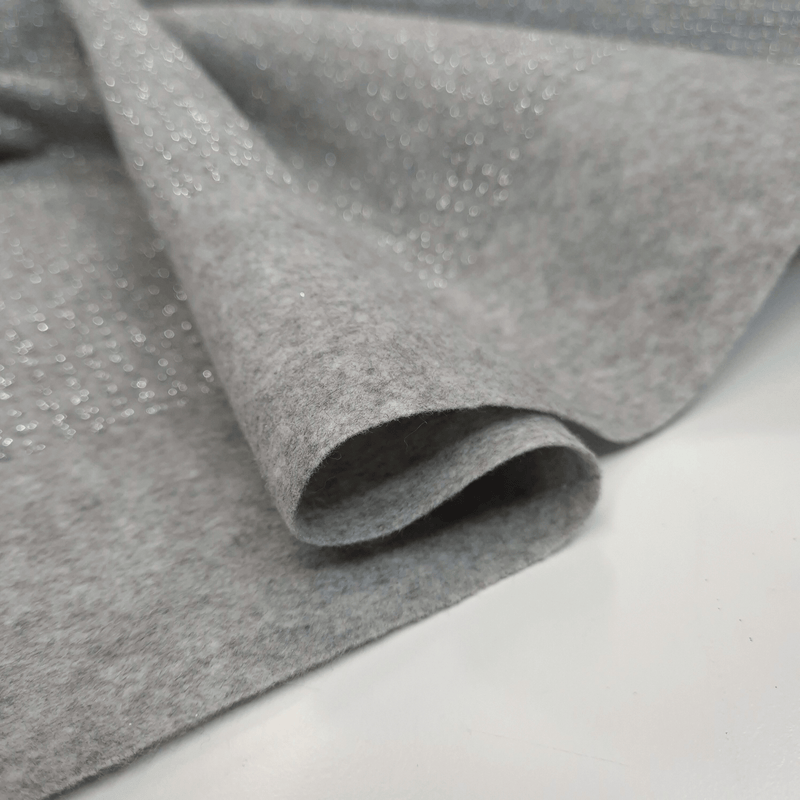 Pannolenci H 155 cm - GRIGIO MELANGE QUADRETTI GLITTER ARGENTO