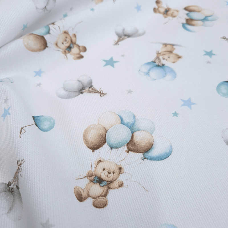 Piqué de coton impression numérique H 150 cm - CIEL/BLEU CLAIR