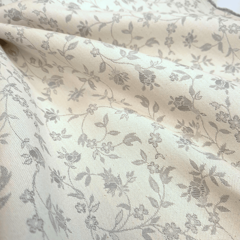 Tovagliato Fiandra di  Cotone H 180 cm - FIORELLINI ACCIAIO