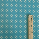 Cotone Americano H 110 cm - POIS BIANCHI/ACQUAMARINA