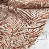 Tessuto Arredo Jacquard H 140 cm - FOLIAGE SALMONE/LUREX ORO