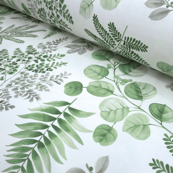 Cotone Fondo Panama H 280 cm - SINFONIA DI FOGLIE/VERDE