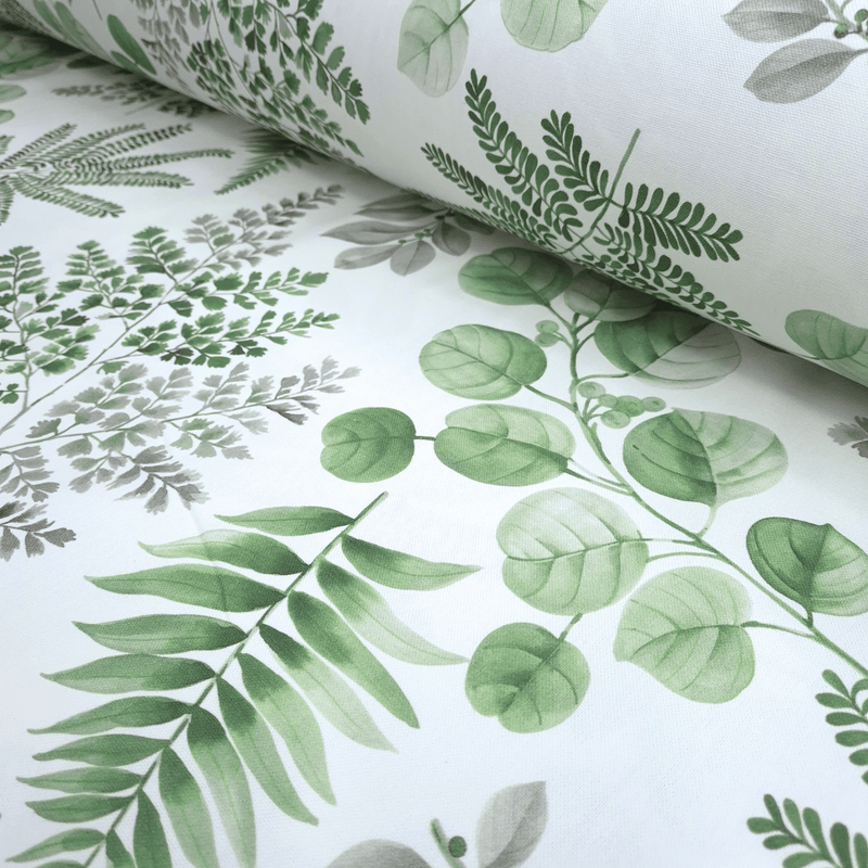 Cotone Fondo Panama H 280 cm - SINFONIA DI FOGLIE/VERDE