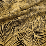 Tessuto Arredo Jacquard H 140 cm - FOLIAGE DORATO LUREX/NERO