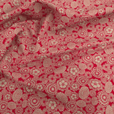 Rohbaumwolle H 280 cm - ROSA BLUMEN