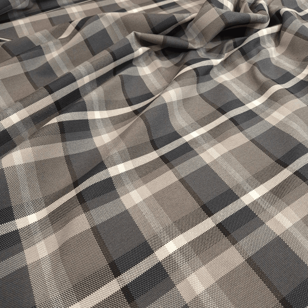 Tessuto Arredo M. Cotone H 280 cm - QUADRO NERO/GRIGIO