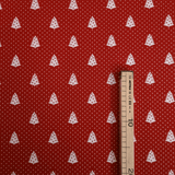 Tessuto Arredo Gobelin H 280 cm - ABETE E POIS/ROSSO