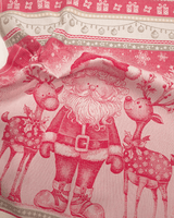 Asciugapiatti da ricamo in puro cotone - BABBO NATALE E RENNE ROSSO