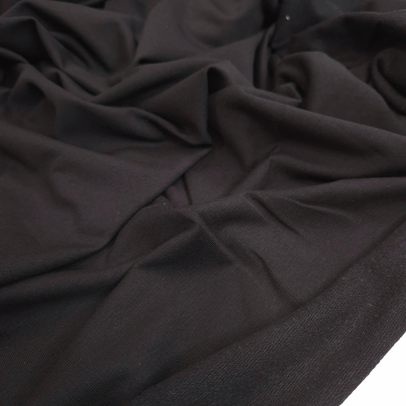 Sweat Brossé - NOIR - coupe minimum ou multiples de 25 x 180 cm