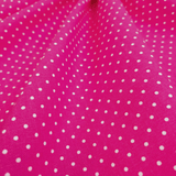 Cotone Fondo Panama H 280 cm - POIS BIANCHI FONDO FUXIA