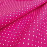 Cotone Fondo Panama H 280 cm - POIS BIANCHI FONDO FUXIA
