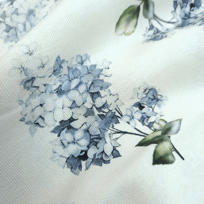 Cotone Fondo Panama Digital H 280 cm - ORTENSIE AZZURRO