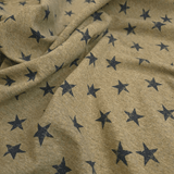 Gebürstetes Sweatshirt – ARMY GREEN/BLUE STARS – Mindestschnitt oder Vielfaches von 25 x 150 cm