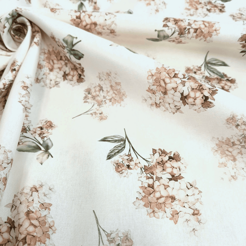 Cotone Fondo Panama Digital H 280 cm - ORTENSIE BEIGE