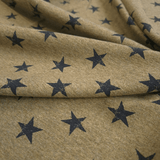 Gebürstetes Sweatshirt – ARMY GREEN/BLUE STARS – Mindestschnitt oder Vielfaches von 25 x 150 cm