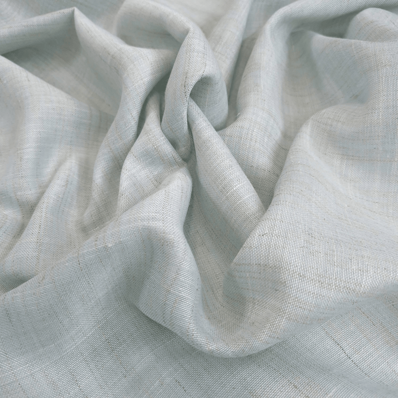 Tenda a metraggio Misto Lino H 330 cm - Variante AZZURRO POLVERE Fiammato