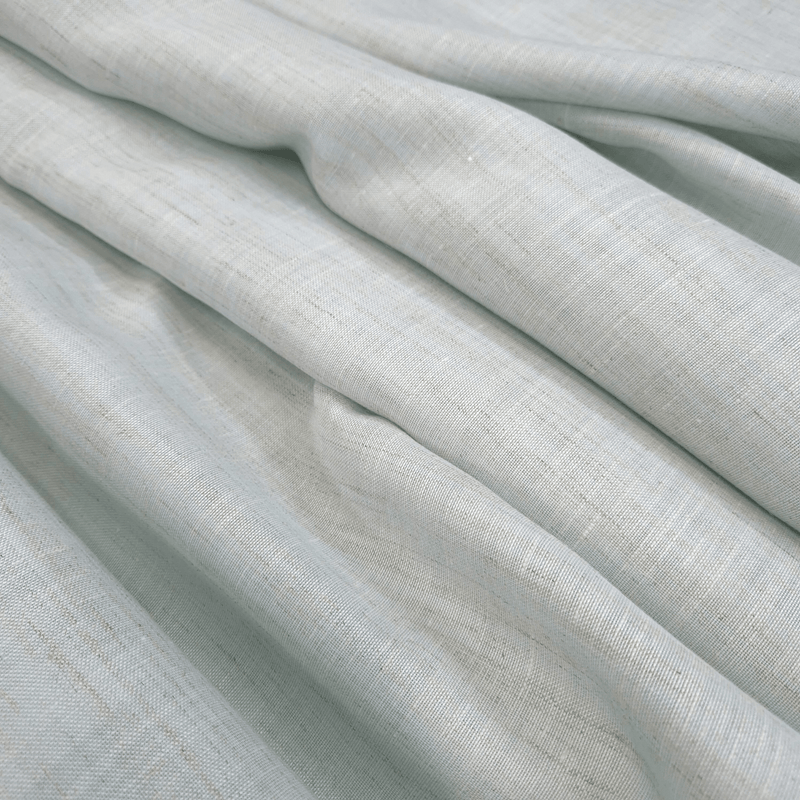 Tenda a metraggio Misto Lino H 330 cm - Variante AZZURRO POLVERE Fiammato