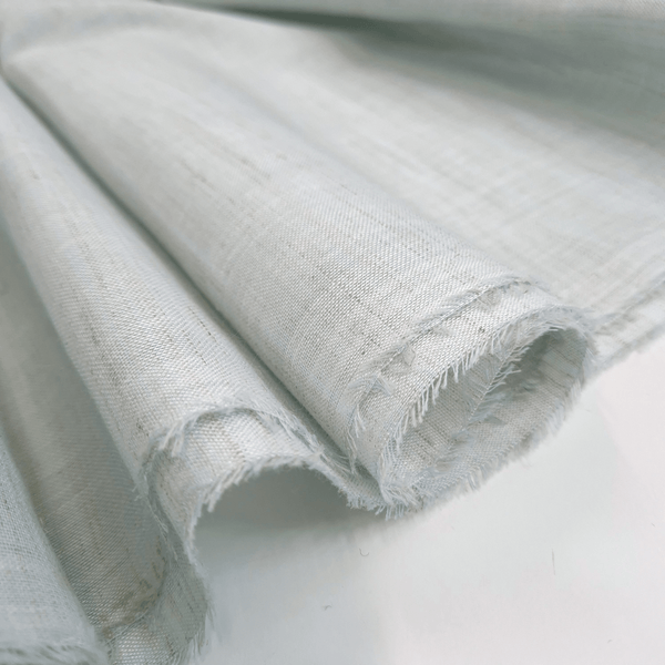 Tenda a metraggio Misto Lino H 330 cm - Variante AZZURRO POLVERE Fiammato
